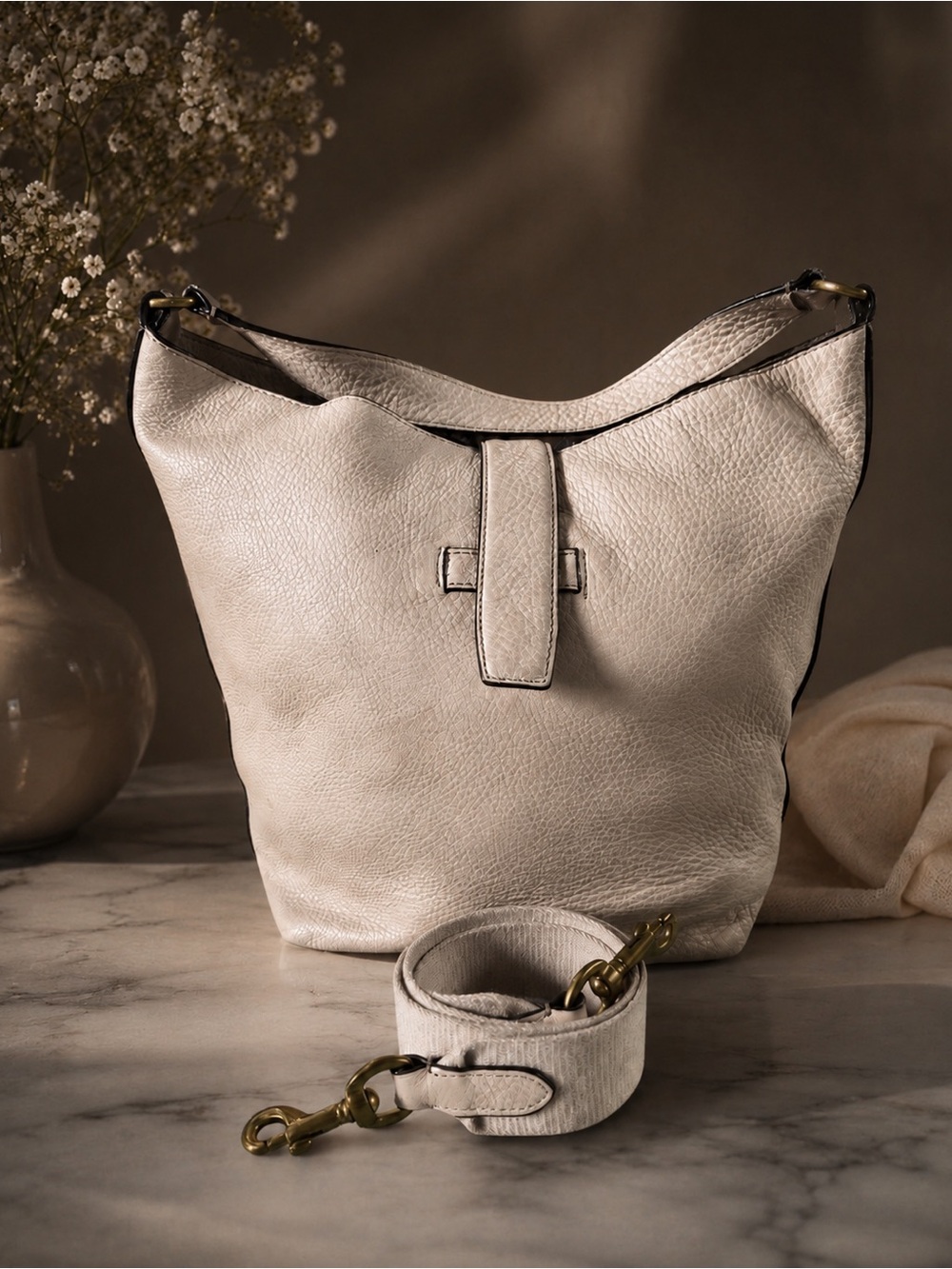 J. Crew Signet Leather Hobo Bag #H3879 Cream, everyday, career, italian leather